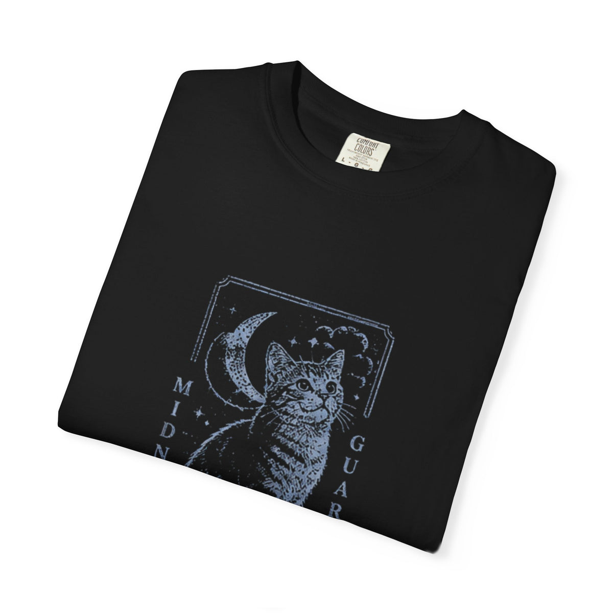 Midnight Guardian Cat T-Shirt — Mystical Moonlit Cat Tee