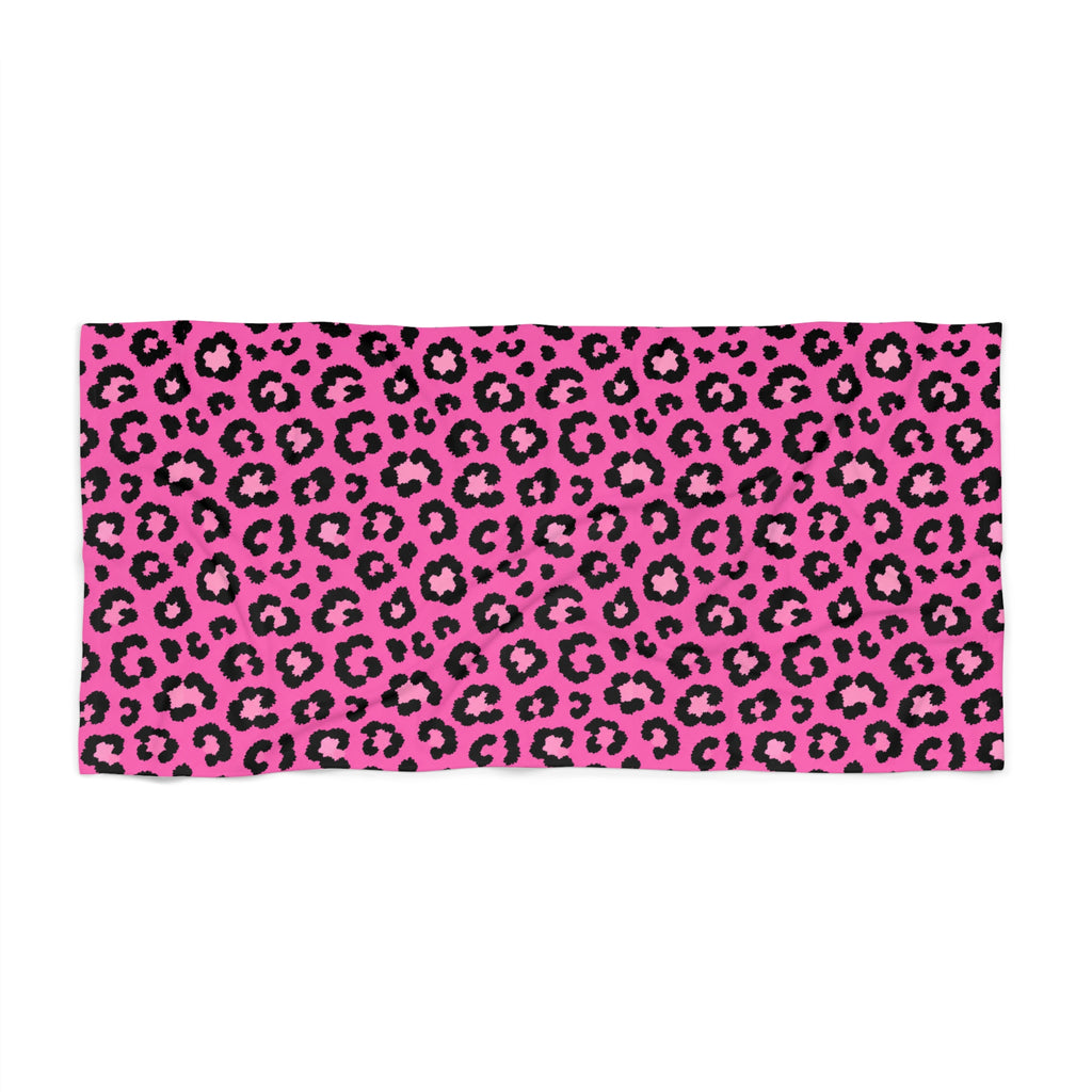 Hot Pink Leopard Beach Towel