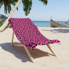 Hot Pink Leopard Beach Towel