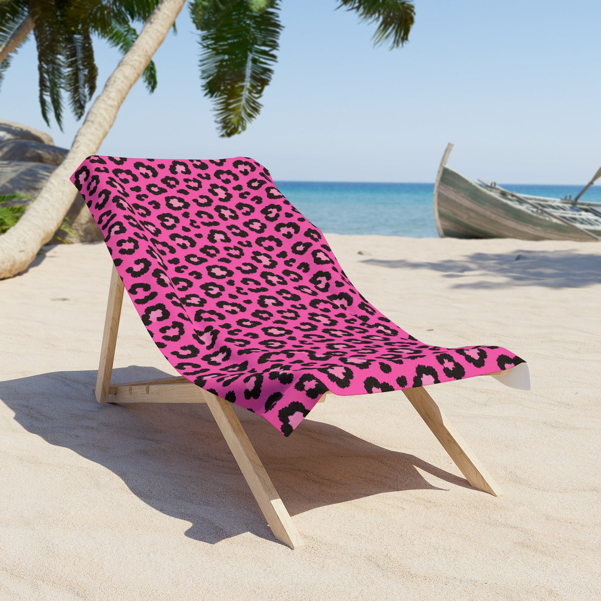 Hot Pink Leopard Beach Towel