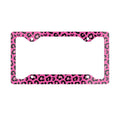 Pink Leopard Print Metal License Plate Frame