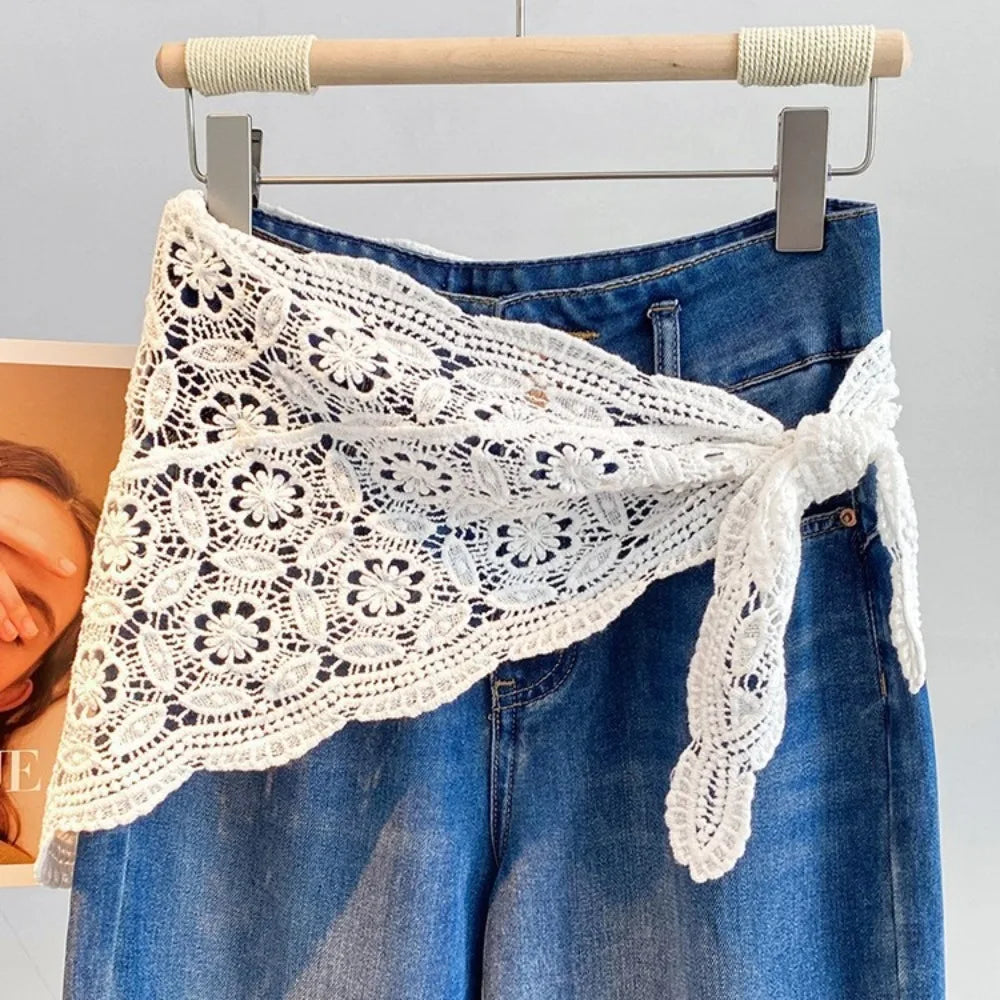 🎀 Flirty Crochet Lace Wrap Mini Skirt