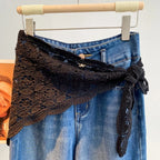 🎀 Flirty Crochet Lace Wrap Mini Skirt