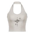 🖤 Bold Y2K Devil Eyes Halter Crop Top