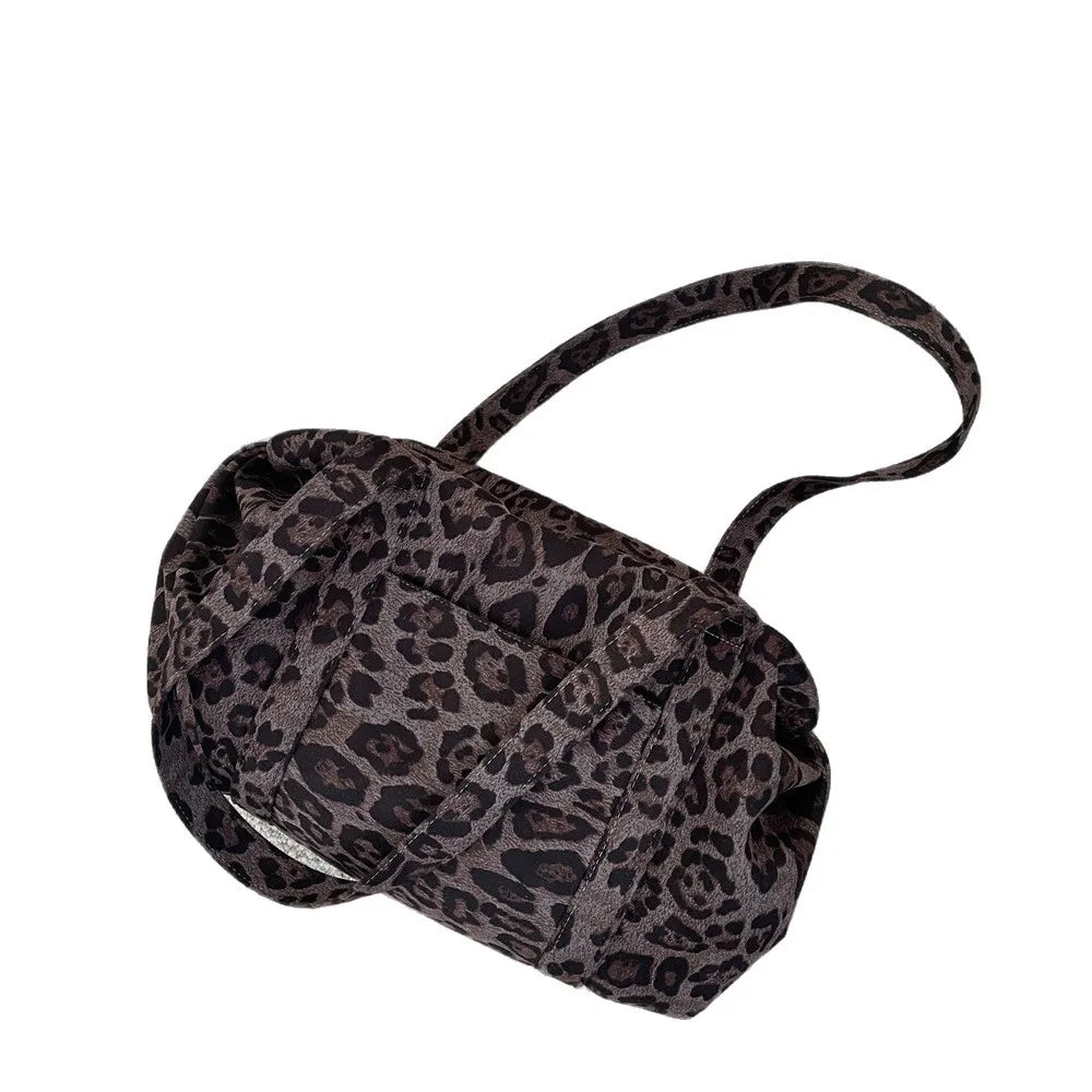 Fashion Leopard Print Tote Bag for Women Large Capacity Mommy Bag Suede Lazy Style Shoulder Handbag Outdoor Daily Bag