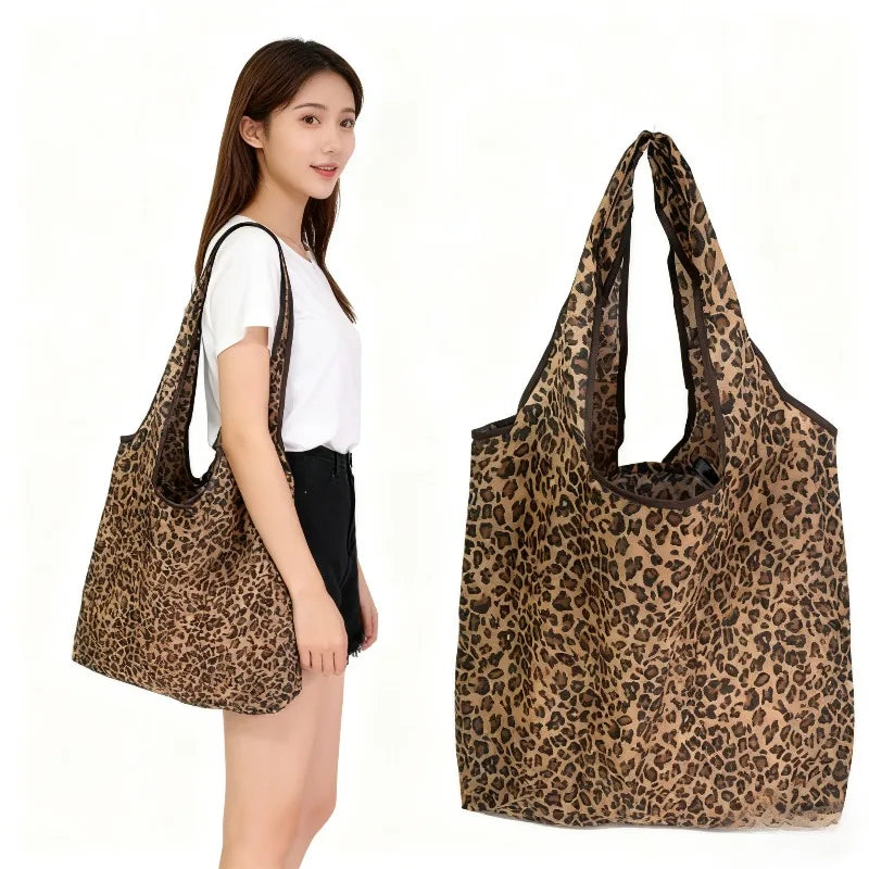 Wild Spots Leopard Foldable Tote Bag