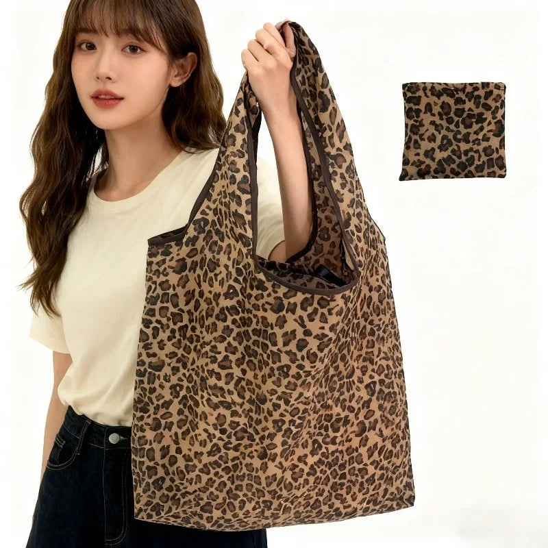Wild Spots Leopard Foldable Tote Bag