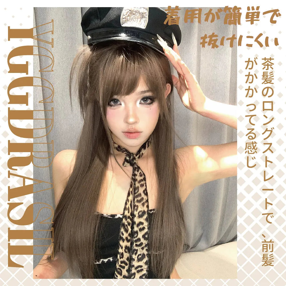🍯 Dreamy Honey Ash Brown 28" Bang Wig